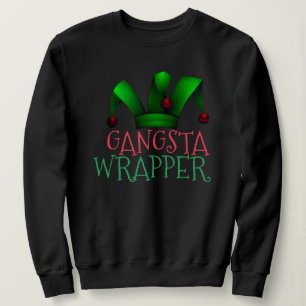 Custom Elf Santa Helper Gangsta Wrapper Weihnachte Sweatshirt