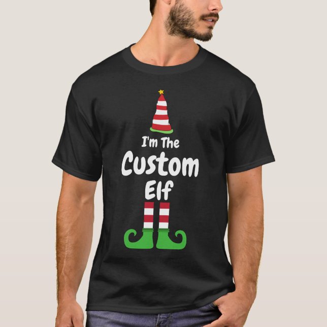 Custom Elf T - Shirt, Personalisiertes Weihnachts- T-Shirt (Vorderseite)