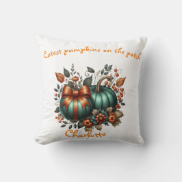 Custom Emerald Fall elegante Pumpkins, Coquette Bo Kissen