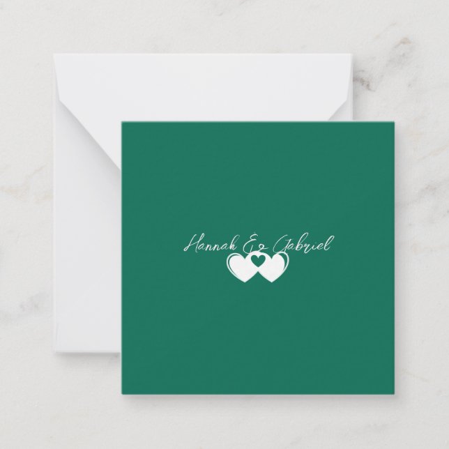 Custom Emerald Green Flat Mitteilungskarten (Vorderseite)