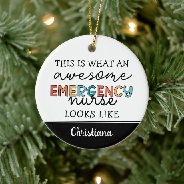 Custom Emergency Nurse Funny Phantastisch ER Nurse Keramik Ornament (Baum)
