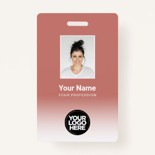 Custom Employee Foto Gradient Terracotta Ausweis