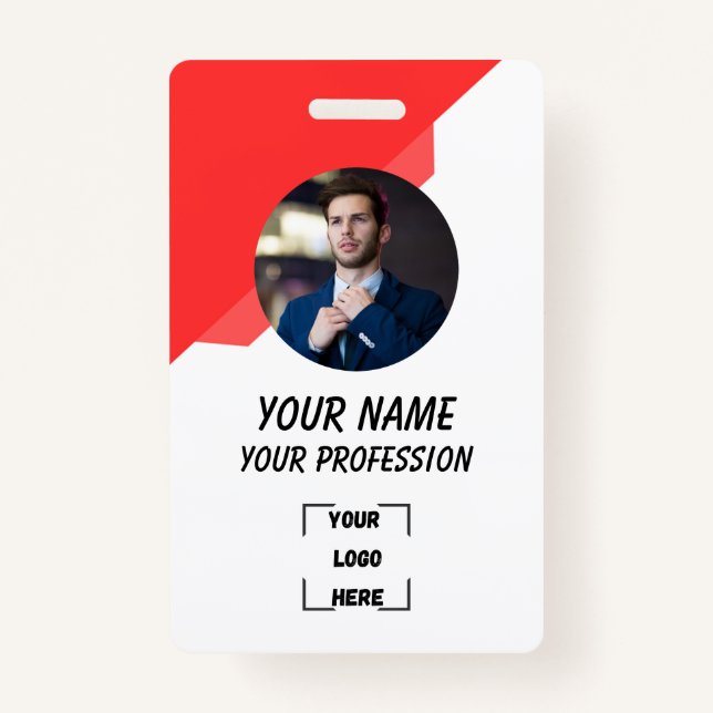 Custom Employee ID Badge with Photo Ausweis (Vorderseite)