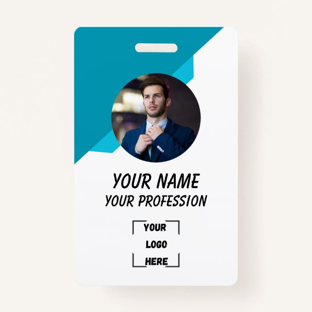 Custom Employee ID Badge with Photo Ausweis (Vorderseite)