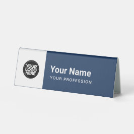 Custom Employee Name Table Tent with Logo Tischaufsteller