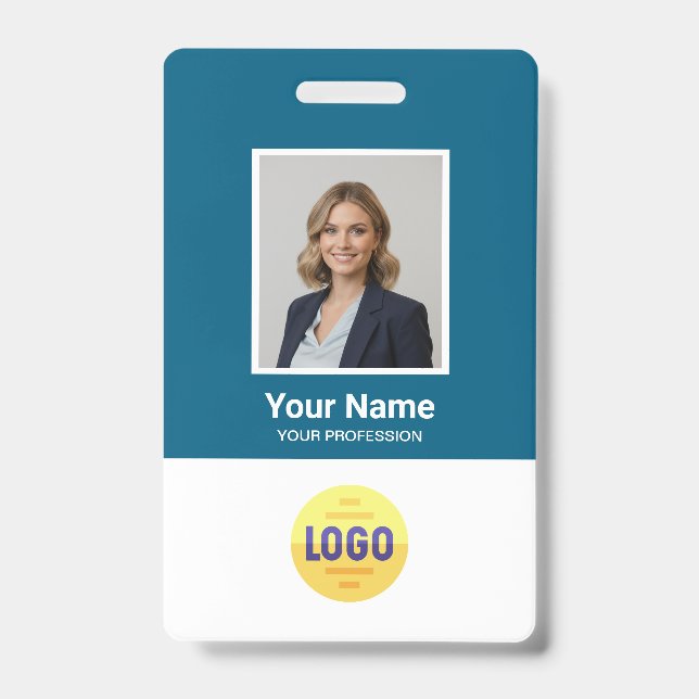 Custom Employee Photo, Bar Code, Logo, Name Badge (Avant)