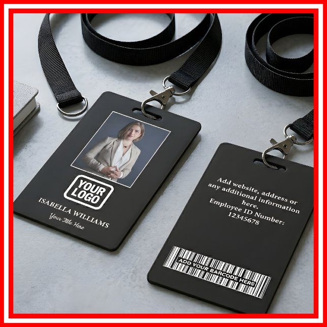 Custom Employee Photo, Barcode, Logo, Name Badge Ausweis (Von Creator hochgeladen)