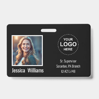Custom Employee Photo ID Badge with Logo & Barcode Ausweis