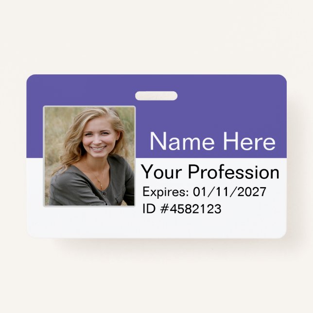 Custom Employee Photo Logo Bar Code Name Badge ID Ausweis (Vorderseite)
