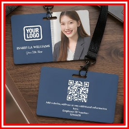 Custom Employee Photo, QR Code, Logo, Name Badge Ausweis