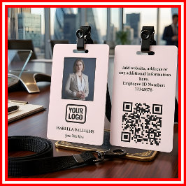Custom Employee Photo, QR Code, Logo, Name Badge Ausweis