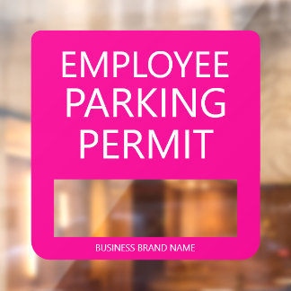 Custom Employee Resident Parking Permit Business Fensteraufkleber