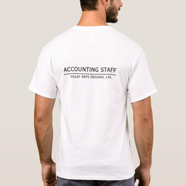 Custom Employee Tshirt, Add Your Logo Men T-Shirt (Rückseite)