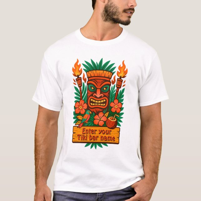 Custom en personaliseerbaar Tiki Bar Shirt (Vorderseite)