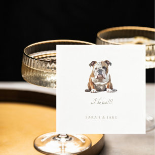 Custom English Bulldog Pet Wedding Napkins Serviette