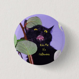 Custom Engry and Grumpy Halloween schwarze Katze Button