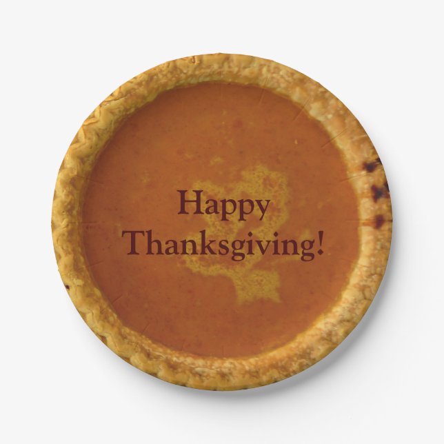 Custom Erntedank Paper Tellers Pumpkin Pie Pappteller (Vorderseite)