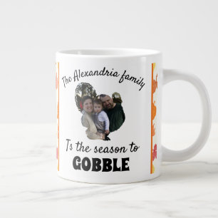 Custom Erntedank Truthahn Foto Saison zu gobben Jumbo-Tasse