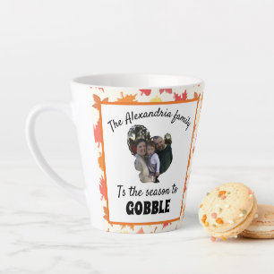Custom Erntedank Truthahn Foto Saison zu gobben Milchtasse