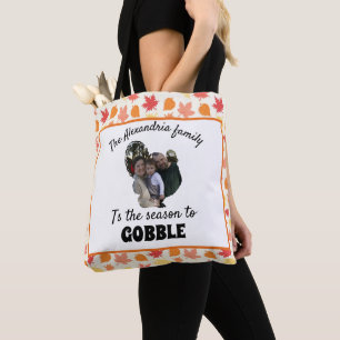 Custom Erntedank Truthahn Foto Saison zu gobben Tasche