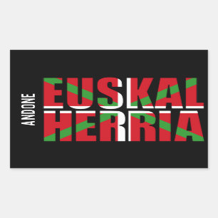 Custom, Euskal Herria bildet baskische Flagge Ikur Rechteckiger Aufkleber