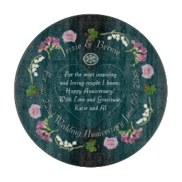 Custom Event Floral Heart Schneidebrett