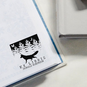 Custom Ex Libris, Forest Fox Book Gummistempel