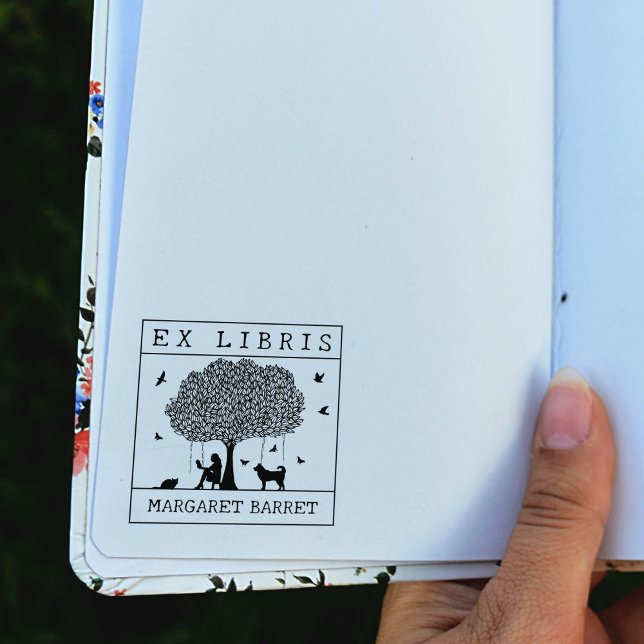Custom Ex Libris, Forest Fox Book Gummistempel (Von Creator hochgeladen)