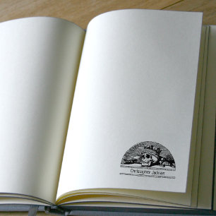 Custom Ex Libris Skull mit Crown, Vintag Gummistempel