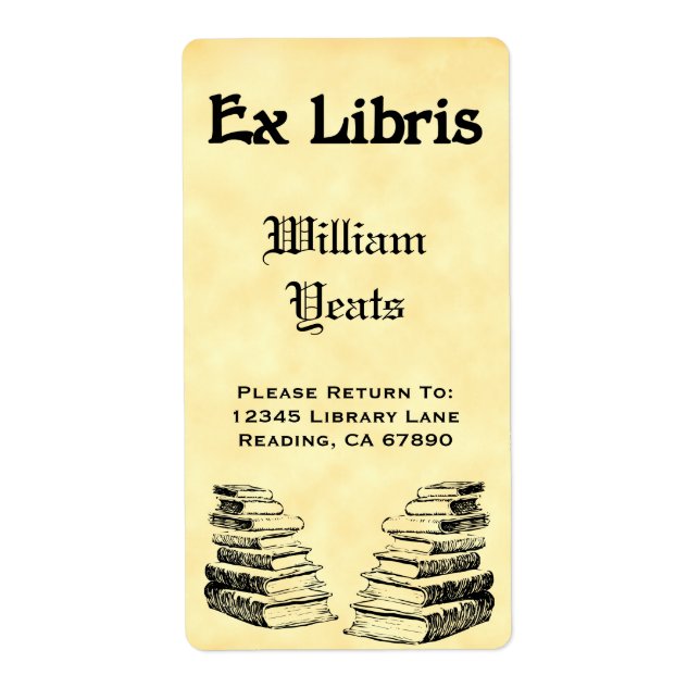 Custom Ex Libris Vintag Books Labels (Vorne)