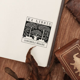 Custom Ex Libris, Vintag Trees Book Gummistempel