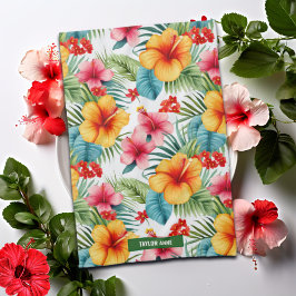Custom Exotic Watercolor Hawaiian Floral Geschirrtuch