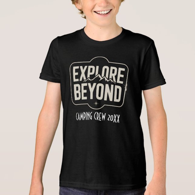 Custom Explore Beyond Camping Crew 2026 Tri-Blend Shirt (Vorderseite)