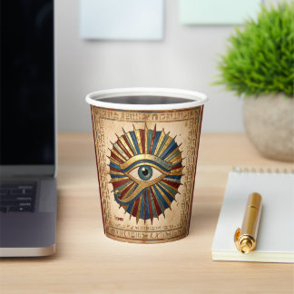 Custom Eye of Horus with Hieroglyphs Spiritual Pappbecher