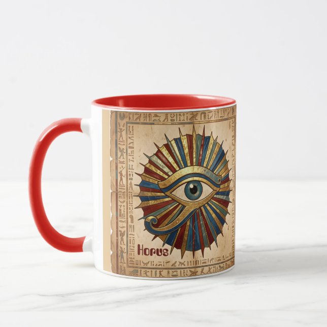 Custom Eye of Horus with Hieroglyphs Spiritual Tasse (Links)