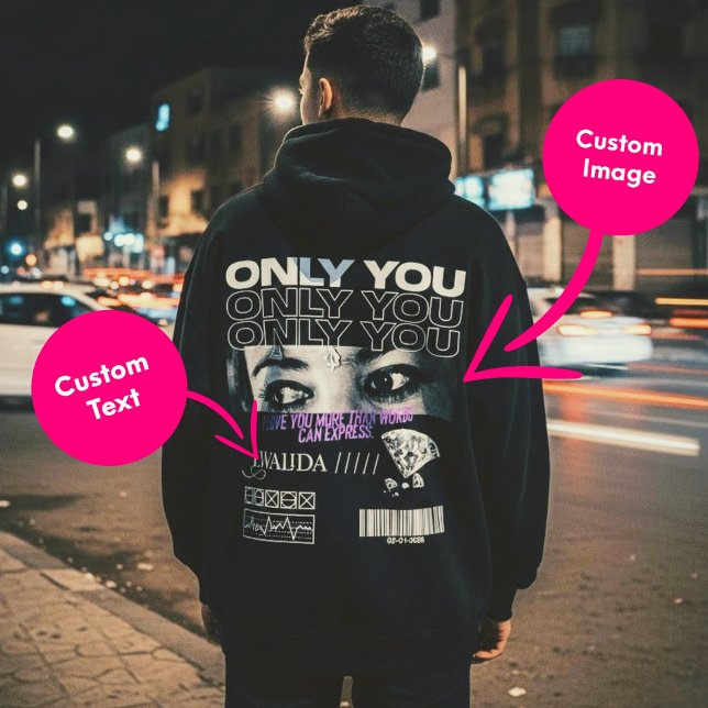 Custom Eyes Image & Name | Personalized  Hoodie (Von Creator hochgeladen)
