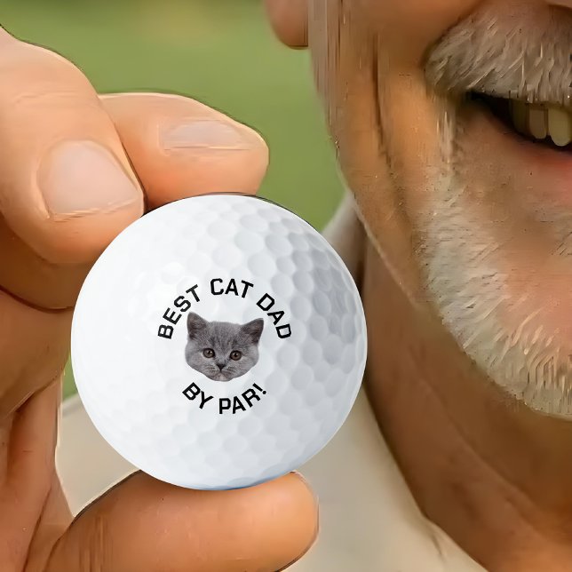 Custom Face Best Cat Vater by Par New Dad Golfball (Von Creator hochgeladen)