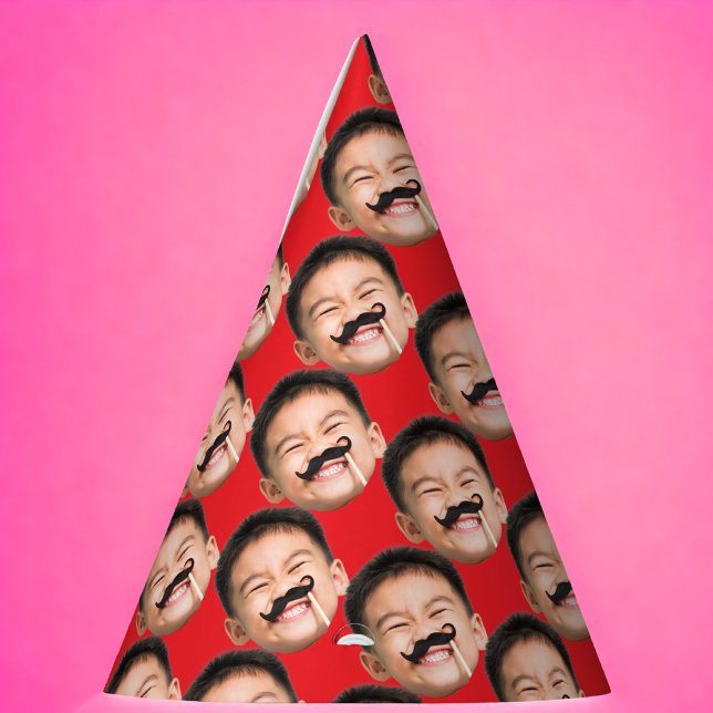 Custom Face Birthday Red Partyhütchen (Von Creator hochgeladen)