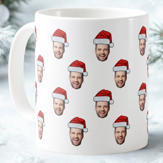 Custom Face Foto Weihnachtsmannmütze Weihnachtsges Kaffeetasse (Von Creator hochgeladen)