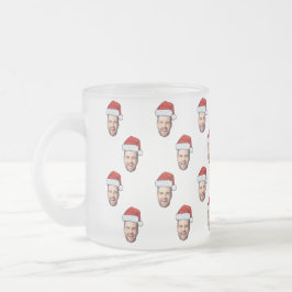 Custom Face Foto Weihnachtsmannmütze Weihnachtsges Mattglastasse