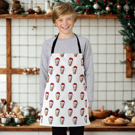 Custom Face Foto Weihnachtsmannmütze Weihnachtsges Schürze