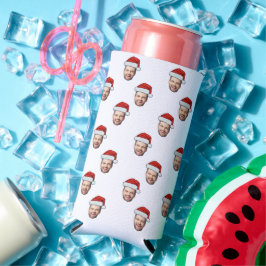 Custom Face Foto Weihnachtsmannmütze Weihnachtsges Selters Dosenkühler