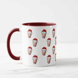 Custom Face Foto Weihnachtsmannmütze Weihnachtsges Tasse