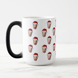 Custom Face Foto Weihnachtsmannmütze Weihnachtsges Verwandlungstasse