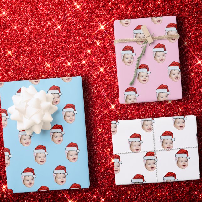 Custom Face Gift Wrap, Santa Claus Hat Gesicht Geschenkpapier Set (Von Creator hochgeladen)