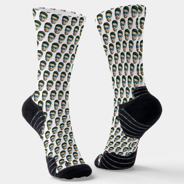 Custom Face Head Hochzeit Brautparty Party Gesicht Socken (Gewinkelt)
