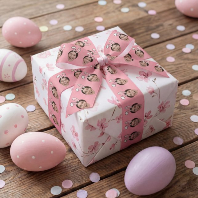 Custom Face Personalized Easter Bunny Ears Photo Satinband (Von Creator hochgeladen)