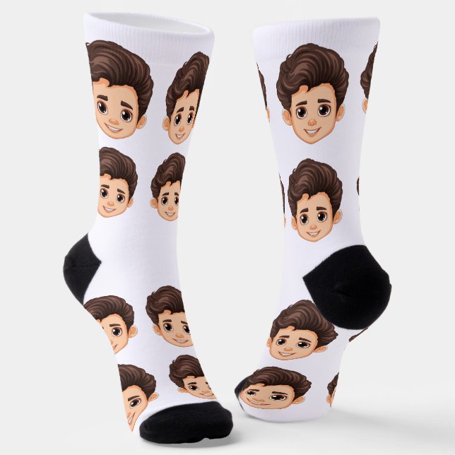 Custom Face Personalized Photo Picture  Socken (Gewinkelt)