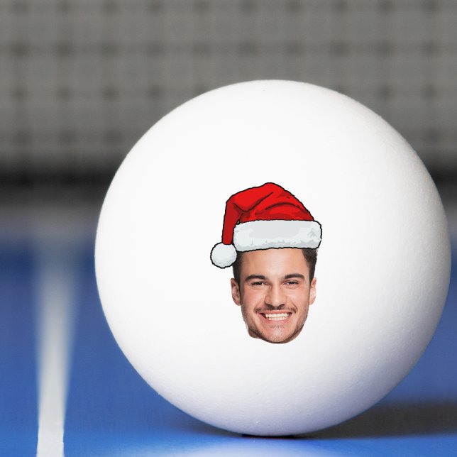 Custom Face Photo Santa Hat Christmas Tischtennisball (Von Creator hochgeladen)