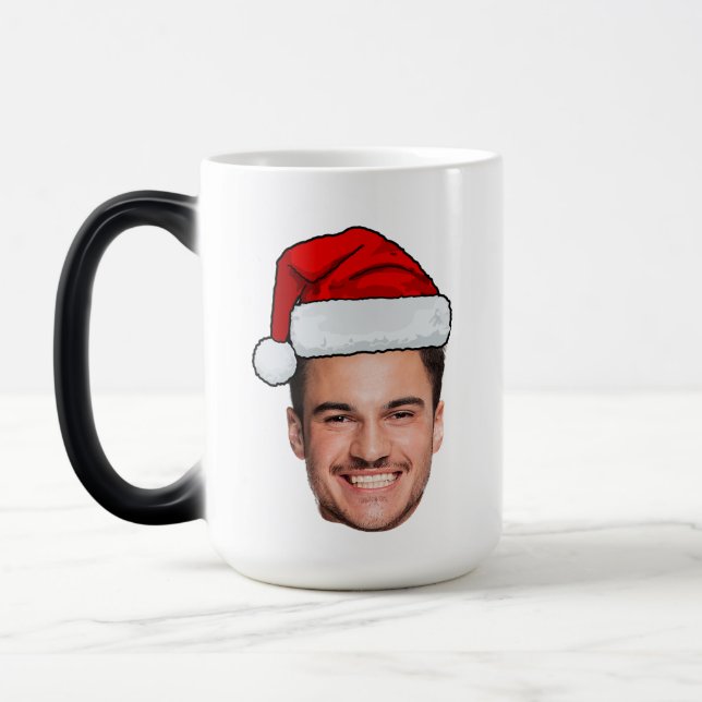 Custom Face Photo Santa Hat Christmas Verwandlungstasse (Links)